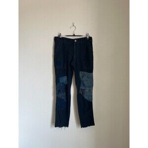 Greg Lauren Cotton/Silk Slim Patchwork Slim Fit Army Pant in Indigo Size 1/SMALL